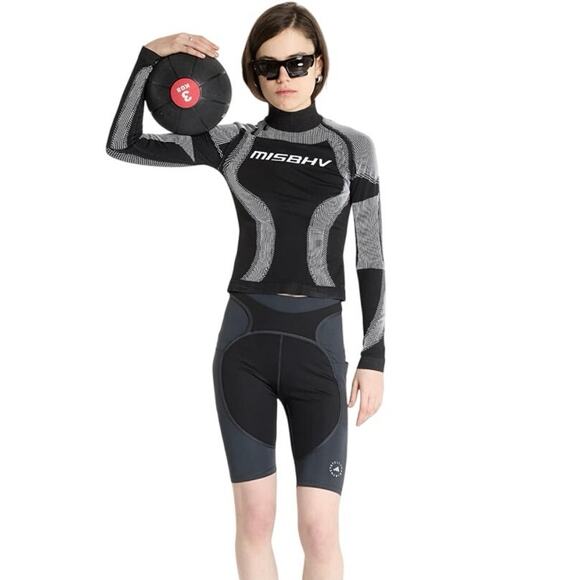 ADIDAS BY STELLA MCCARTNEY TWO-TONE BIKE LEGGINGS NWT - Picture 4 of 4